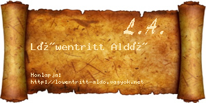 Löwentritt Aldó névjegykártya